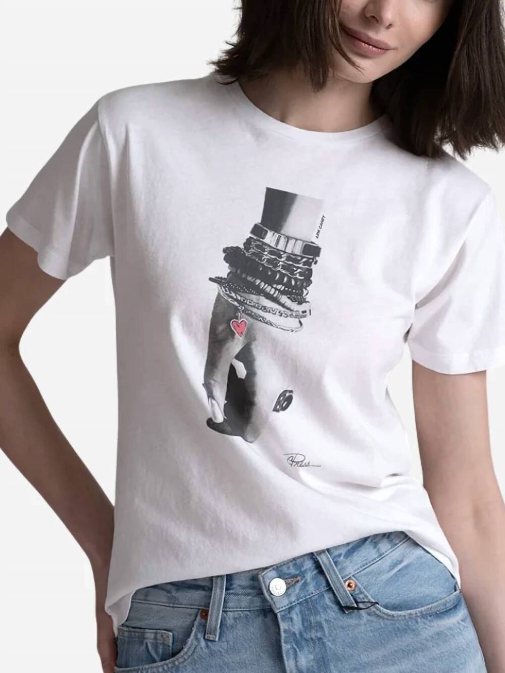NEW CPRESS STUDIO arm candy mushie tee in white